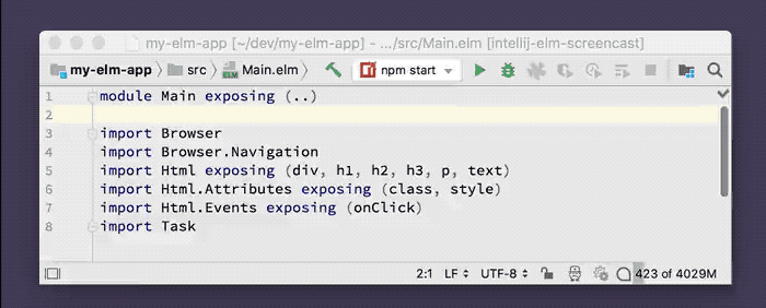 Code Folding | Elm Language Plugin for JetBrains IDEs